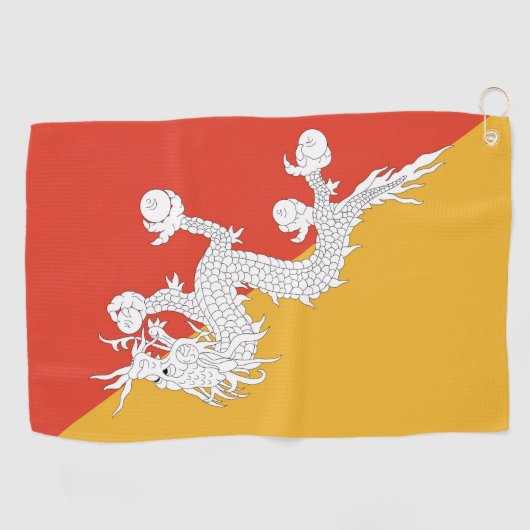 Serviette de golf avec drapeau du Bhoutan (Horizontal)