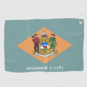 Serviette de golf avec drapeau du Delaware, USA (Horizontal)