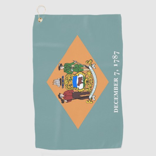 Serviette de golf avec drapeau du Delaware, USA (Devant)