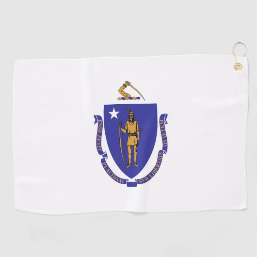 Serviette de golf avec drapeau du Massachusetts (Horizontal)