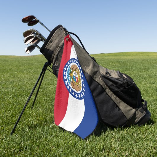 Serviette de golf avec drapeau du Missouri (Vert)