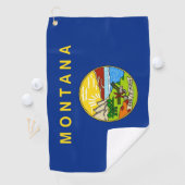 Serviette de golf avec drapeau du Montana (En situation)