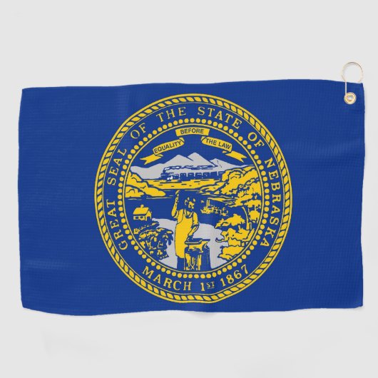 Serviette de golf avec drapeau du Nebraska (Horizontal)