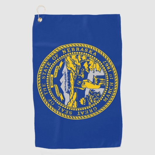 Serviette de golf avec drapeau du Nebraska (Devant)