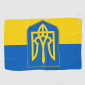 Serviette de golf avec drapeau d'Ukraine (Horizontal)
