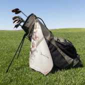 Serviette de golf avec embellissements floraux et (Vert)