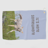 Serviette de golf avec le coyote (Horizontal)
