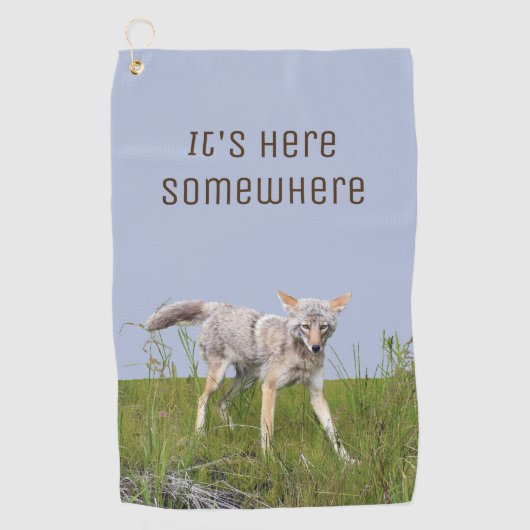 Serviette de golf avec le coyote (Devant)