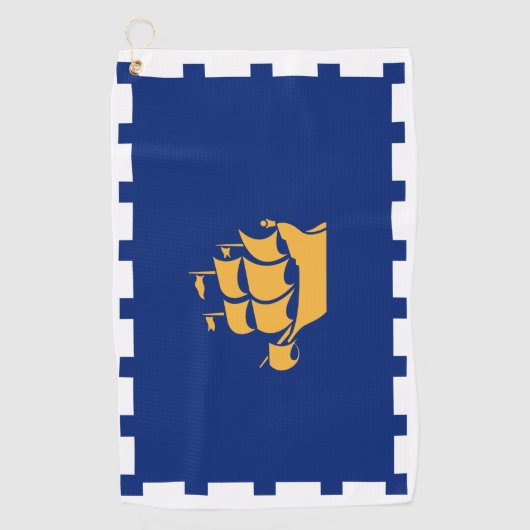 Serviette de golf avec le drapeau de la ville de Q (Devant)