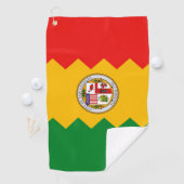 Serviette de golf avec le drapeau de Los Angeles, (En situation)