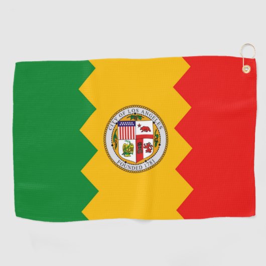 Serviette de golf avec le drapeau de Los Angeles, (Horizontal)