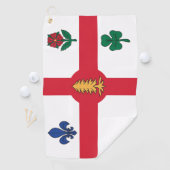 Serviette de golf avec le drapeau de Montréal, Can (En situation)