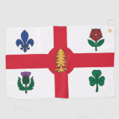 Serviette de golf avec le drapeau de Montréal, Can (Horizontal)