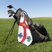 Serviette de golf avec le drapeau de Montréal, Can (Vert)