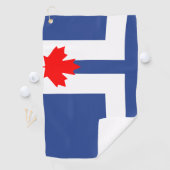 Serviette de golf avec le drapeau de Toronto, Cana (En situation)
