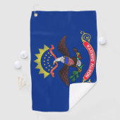 Serviette de golf avec le drapeau du Dakota du Nor (En situation)