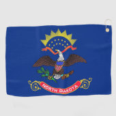 Serviette de golf avec le drapeau du Dakota du Nor (Horizontal)