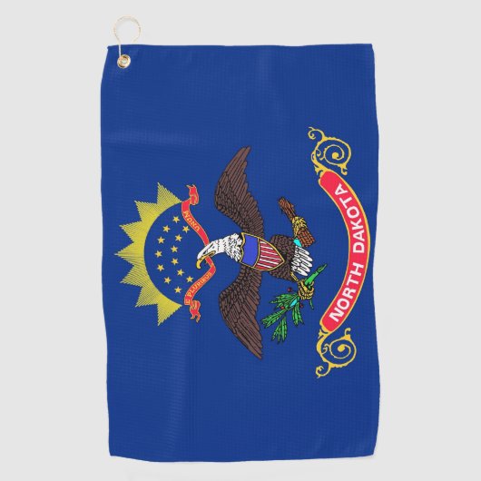 Serviette de golf avec le drapeau du Dakota du Nor (Devant)