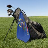 Serviette de golf avec le drapeau du Dakota du Nor (Vert)