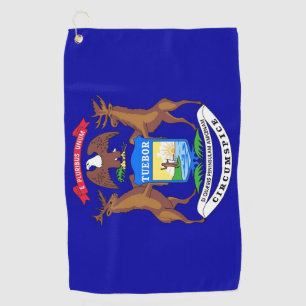 Serviette de golf avec le drapeau du Michigan