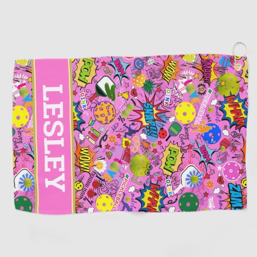 Serviette De Golf Avec le nom 😍 mélangé (Horizontal)