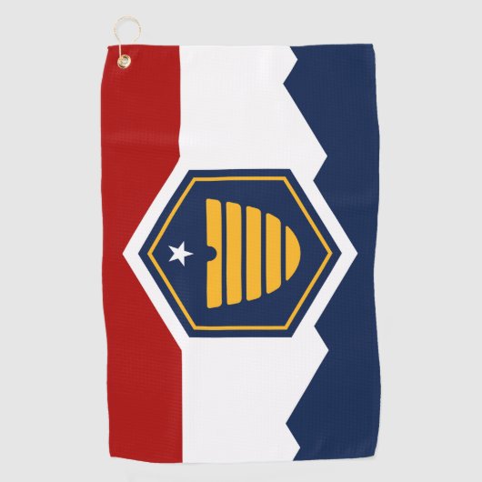 Serviette de golf avec le nouveau drapeau de l'Uta (Devant)