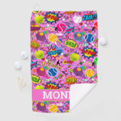 Serviette De Golf Avec nom 😍 🤩 rose Eclectique tennis 🎾 motif (En situation)