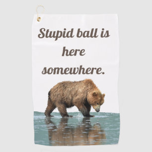 Serviette de golf avec ours grizzli