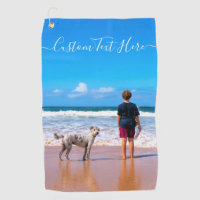 Serviette de golf avec photo personnalisée et text