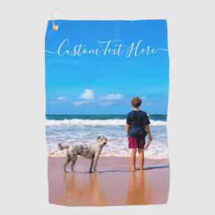 Serviette de golf avec photo personnalisée et text
