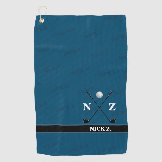 serviette de golf avec son nom et ses initiales (b (Devant)