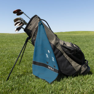 serviette de golf avec son nom et ses initiales (b