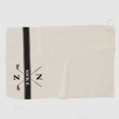 serviette de golf avec son nom et ses initiales (l (Horizontal)