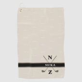 serviette de golf avec son nom et ses initiales (l (Devant)