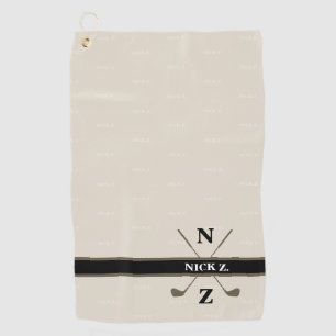serviette de golf avec son nom et ses initiales (l