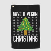Serviette De Golf avoir des noël végétalien (Devant)