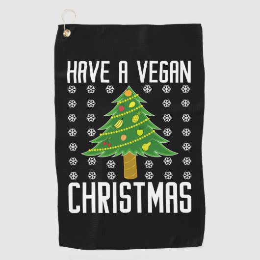 Serviette De Golf avoir des noël végétalien (Devant)