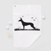 Serviette De Golf Azawakh Chien - Halloween Lune Silhouette Classiqu (En situation)