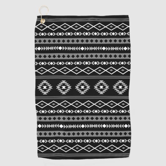 Serviette De Golf Aztec blanc gris noir Motifs mélangés Motif (Devant)