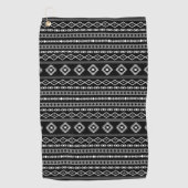 Serviette De Golf Aztec Blanc Gris Noir Motifs Mixtes Rpt Motif (Devant)