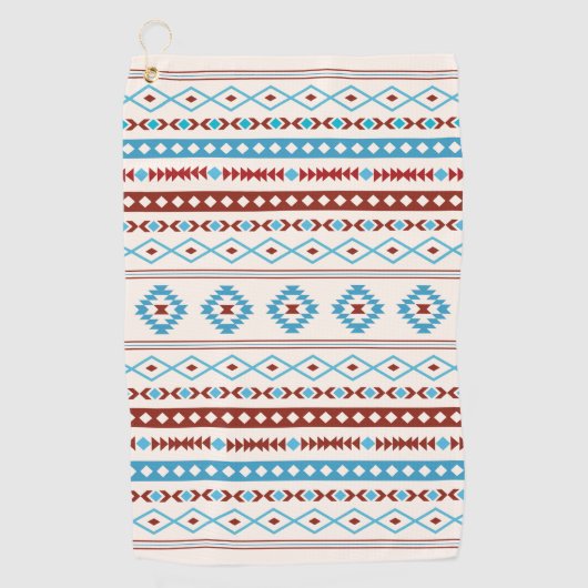 Serviette De Golf Aztec Blues Crème Rouge Motifs Mixtes Motif (Devant)