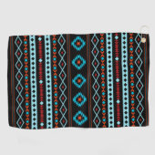 Serviette De Golf Aztec Blues Rouges Noir Motifs Mixtes Motif (Horizontal)