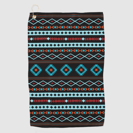 Serviette De Golf Aztec Blues Rouges Noir Motifs Mixtes Motif (Devant)
