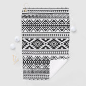 Serviette De Golf Aztec Boho, Motif tribal géométrique noir blanc (En situation)