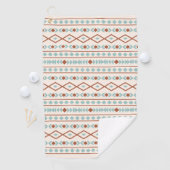 Serviette De Golf Aztec Formes Motif rouille crème Turquoise (En situation)