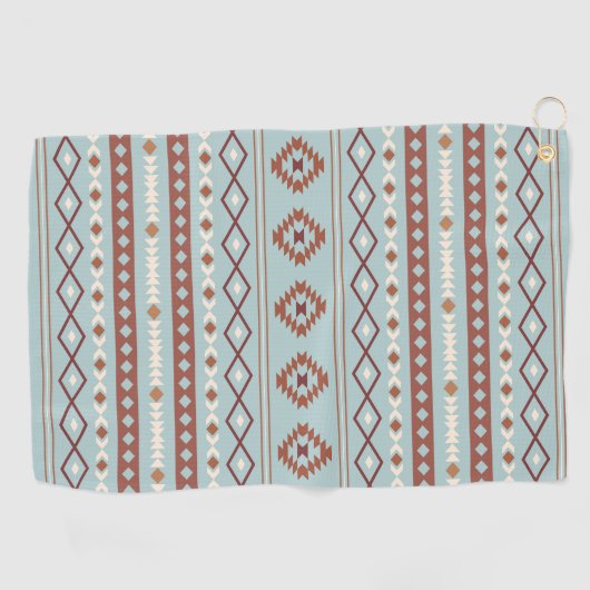 Serviette De Golf Aztec Mixte Motif Motif Rusts Crème Bleu (Horizontal)