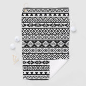 Serviette De Golf Aztec Motif stylisé noir+blanc (En situation)