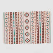 Serviette De Golf Aztec Rusts Crème Turquoise Motifs mélangés Motif (Horizontal)
