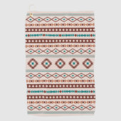 Serviette De Golf Aztec Rusts Crème Turquoise Motifs mélangés Motif (Devant)