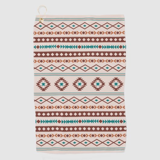 Serviette De Golf Aztec Rusts Crème Turquoise Motifs mélangés Motif (Devant)